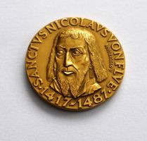 Nikolaus v.Flüe, 24.3g 900 GOLD Med., Heiligsprechung 1947