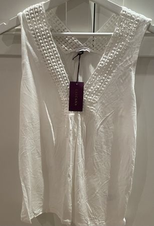 New Tascana Ladies White Sleeveless Summer Top Size 36/38