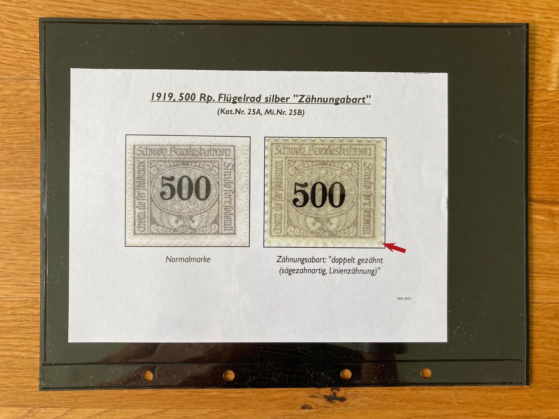 Tutti i francobolli: Schweizer Briefmarken Abarten 500 Rp. Flügelrad silbern – Usato da Mönchaltorf venduto da Tschibi 5