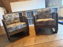 2 art deco Sessel Geflecht 20er 30er Jugendstil