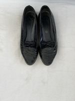 Dunkelblaue Leder Slippers Gr.39 Kroko-Optik Vintage