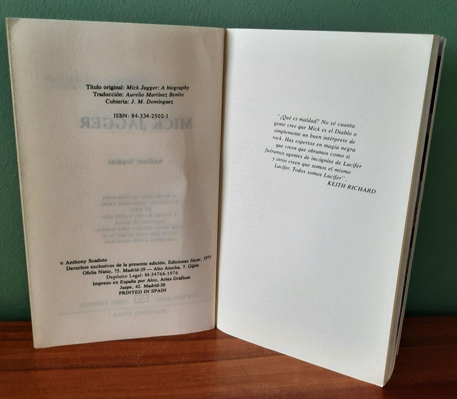 Libri: Buch von Anthony Scaduto: Mick Jagger in spanisch ab 5.- – Usato da Zürich venduto da 2bis 4