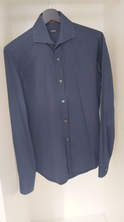 Slim Fit Herrenhemd – Langarm – Marineblau – Gr. 37 (S)