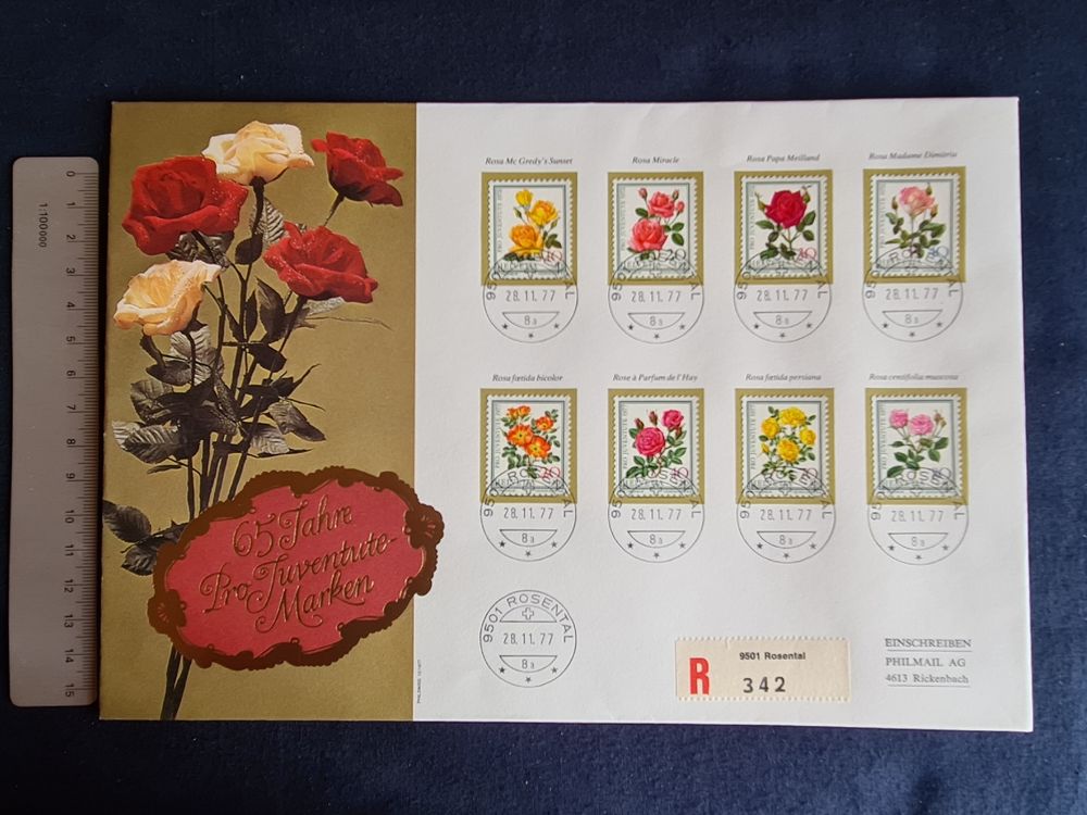 Grosser Sonderbrief Rosen 65 Jahre Pro Juventute 1977 (Gebraucht) in ...