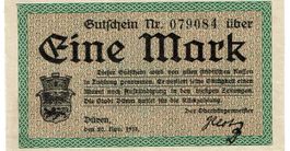 Düren 1 Mark 30.11.1918 VZ++ Geiger 113.15