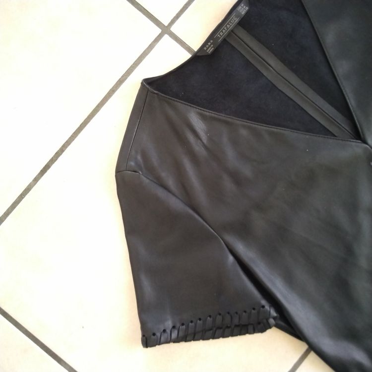 Robe Zara En Simili Cuir Marron - Taille L, Style Mini, Longueur Genou | Robe Tendance Cuir Faux