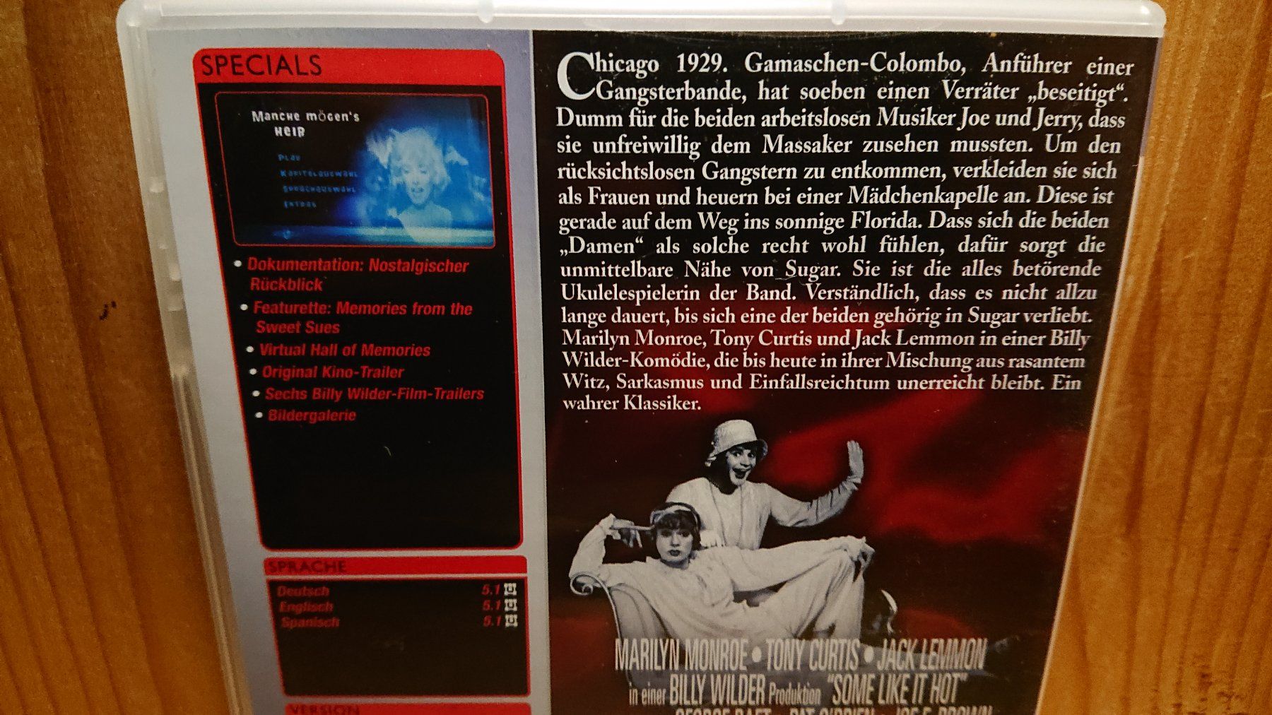 Tutti i DVDs: MANCHE MÖGEN'S HEISS DVD mit Marilyn Monroe – Usato da Wilderswil venduto da Exebub 2