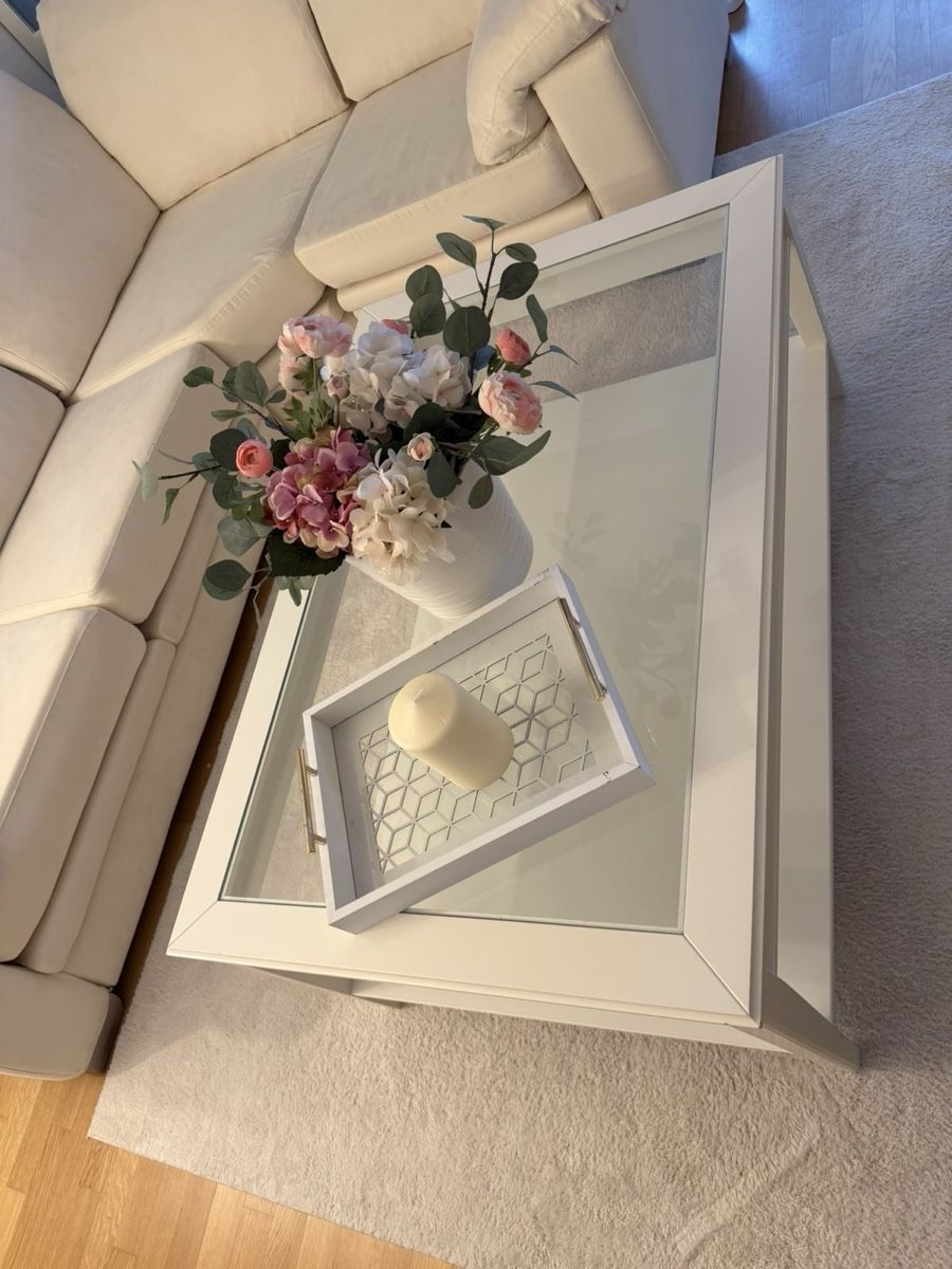 Tavoli: Couchtisch weiss mit Glasplatte – Usato da Worblaufen venduto da hom_kww8 2