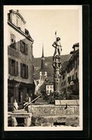 Neuveville, Ortspartie mit Brunnendenkma