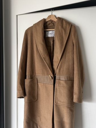 Max Mara coat beige wool blend size M good condition