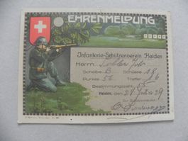 Karte Schützenfest Ehrenmeldung Heiden Appenzell 1929
