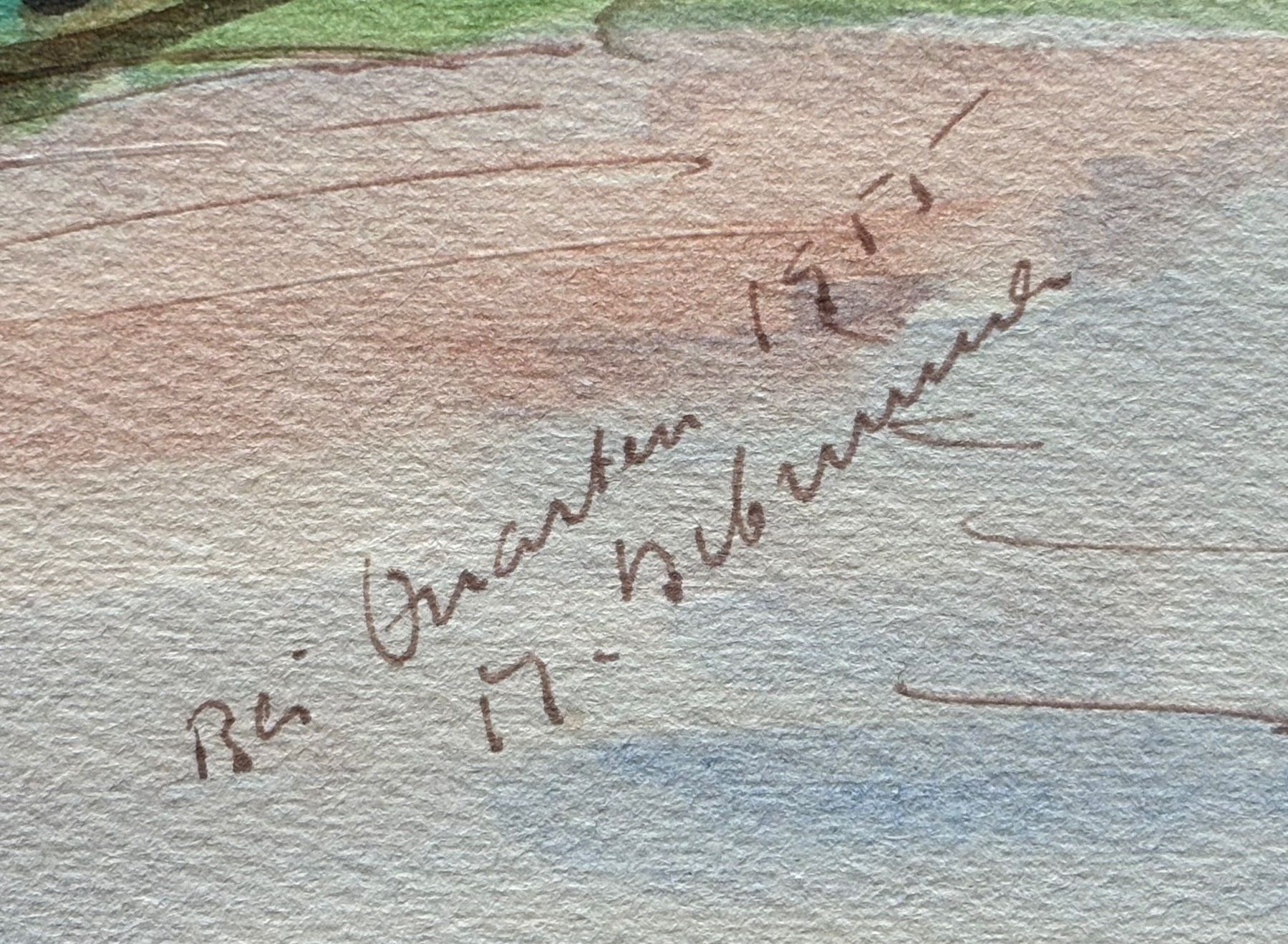 Gemälde: M. Debrunner, 1955 - Aquarell, Quarten SG – Gebraucht aus Frauenfeld von Merk52 1