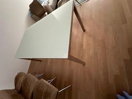 Moderner Esstisch Glas/Chromstahl 160/90