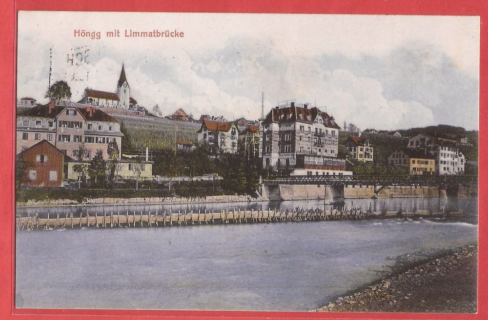 Zürich Höngg mit Limmatbrücke und Rebberg - 1914 (Gebraucht) in ...