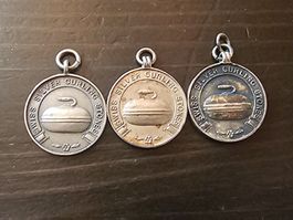 ☆1927☆Swiss Silver Curling Stones☆Grindelwald☆Beatenberg☆