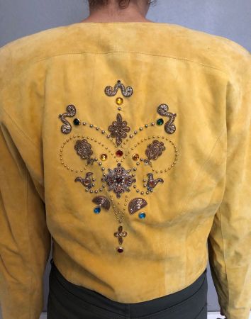 Veste daim BEGEDOR brodée perlée