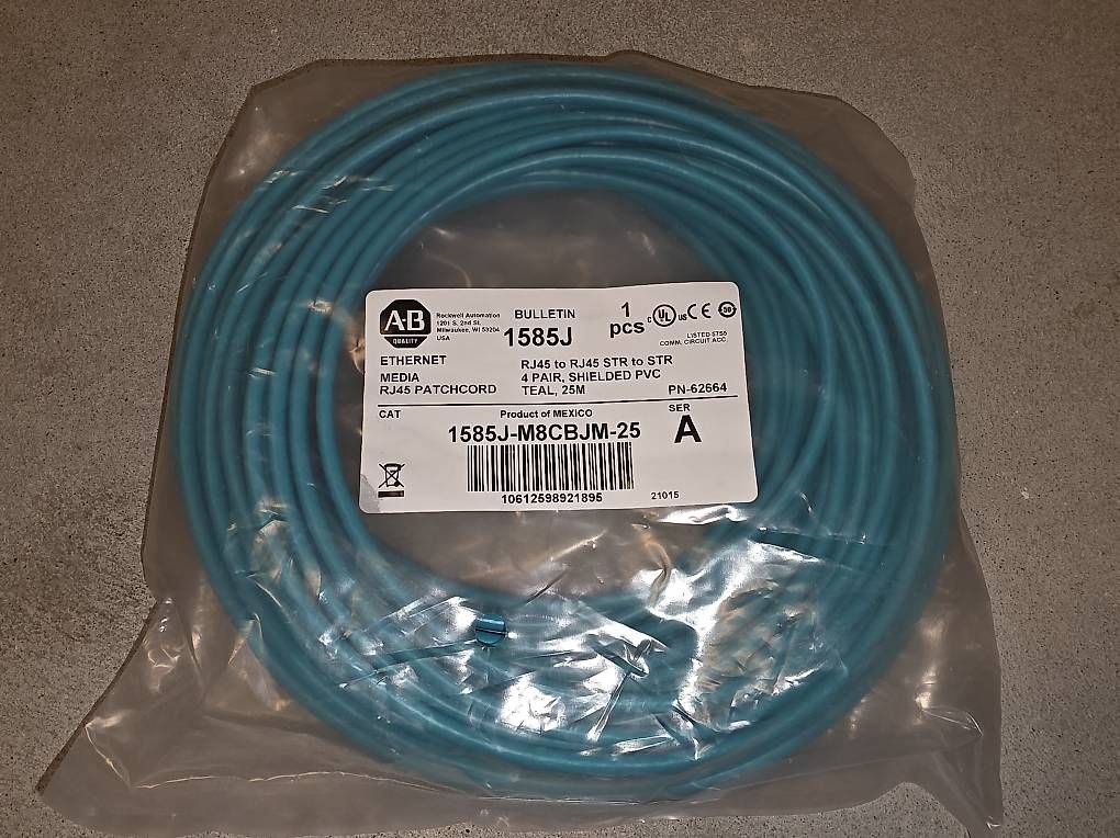 Cavi: Allen-Bradley Ethernet Patchkabel 25 m 1585J-M8CBJM-25 – Nuovo e nell'imballaggio originale da Gelterkinden venduto da patriks4