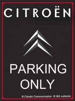 Blechschild-CITROEN-PARKING ONLY-SCHWARZ
