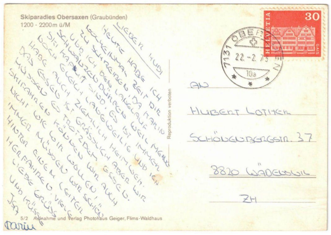 Cartoline postali: Obersaxen - 5 Bild AK – Usato da Binningen venduto da Mountainrider 1