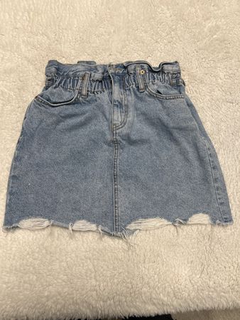 Jupe en jeans Tally Weijl T38, taille haute froncée