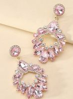 Boucles d'oreilles pendantes roses claires 3,7 cm X7,1cm