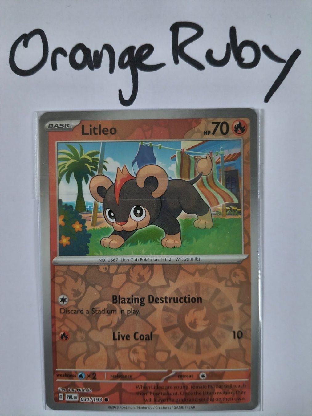Pokémon Sammelbilder & Trading cards: Litleo 0310/193 REVERSE HOLO Paldea Evolved PAL English – Gebraucht aus St. Gallen von OrangeRuby