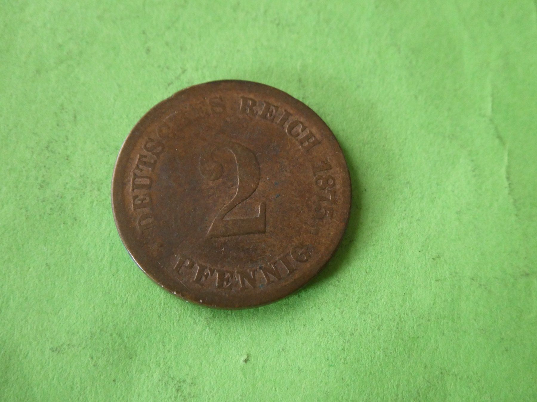 Alle Münzen: Dt. Reich 1875 E, 2 Pfennig – Gebraucht aus Hinterforst von Rohusri