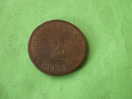 Dt. Reich 1875 E, 2 Pfennig