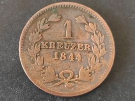 1 kreuzer de 1844 grand-duché de bade Allemagne