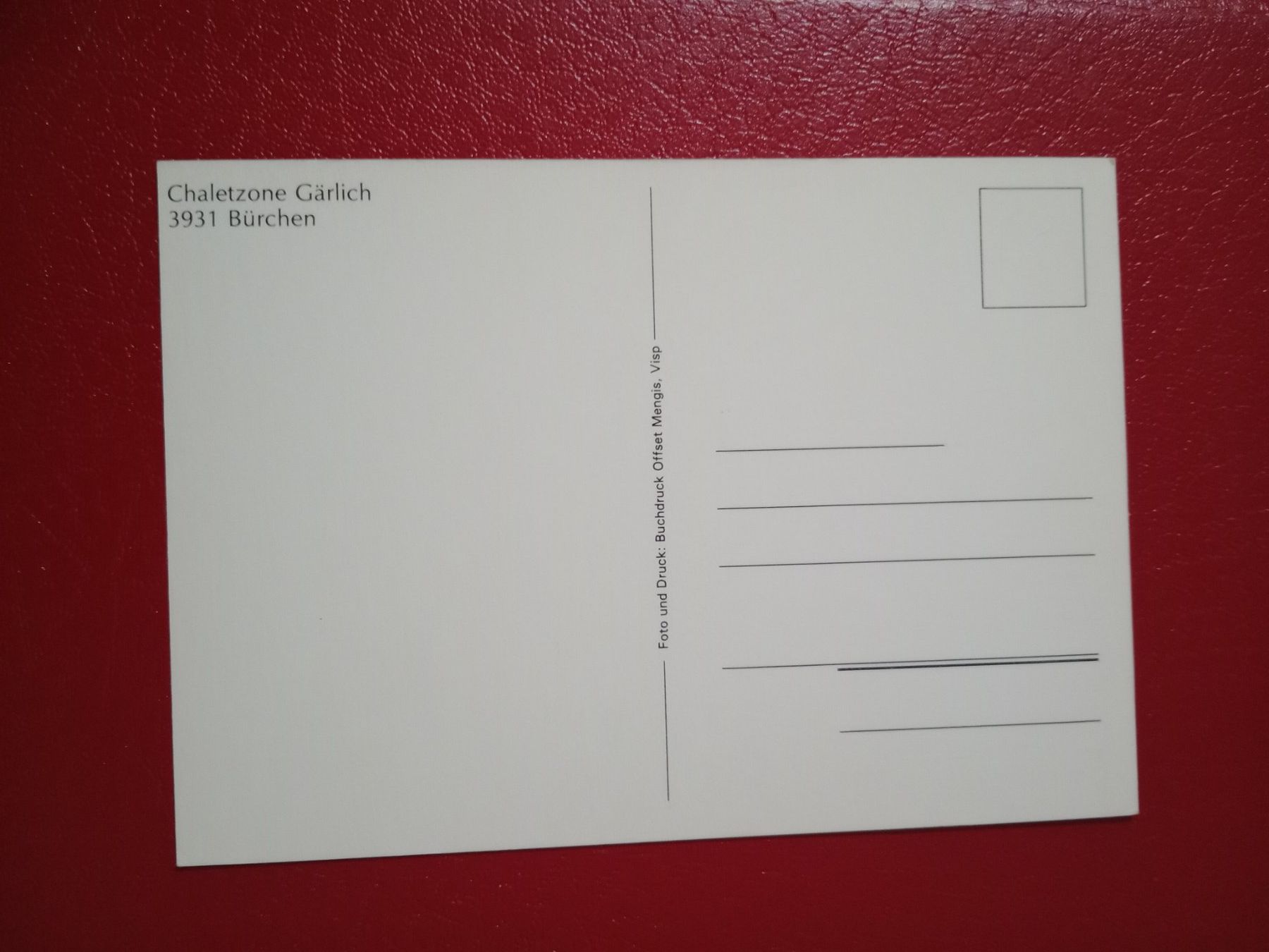 Cartoline postali: Bürchen Chaletzone Gärlich – Usato da Küttigen venduto da Melisch1000 1