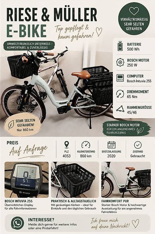 Biciclette: Damen E-Bike wie neu – Usato da Basel venduto da Carmenzeta