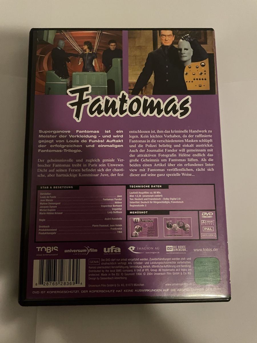 Alle DVDs: Fantomas – Gebraucht aus Winterthur von Cobraforce 1