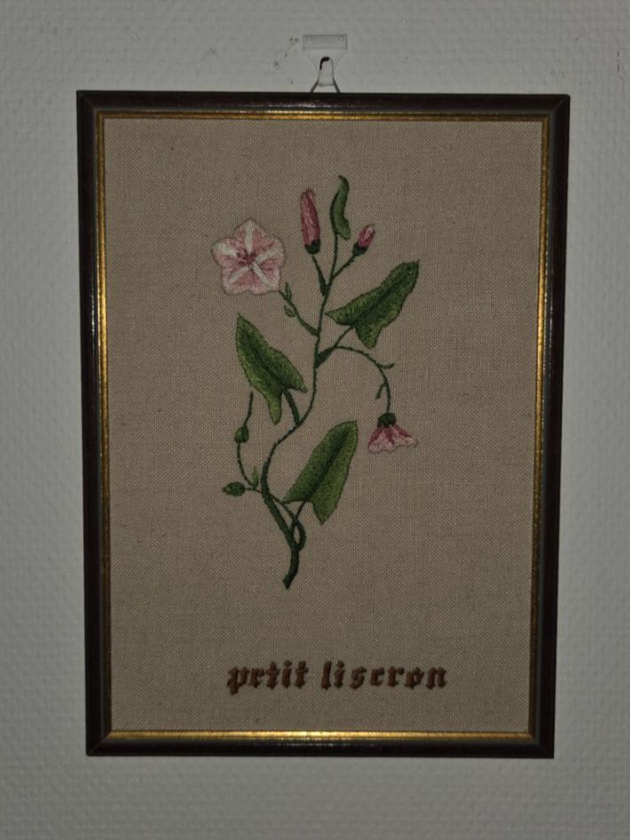 Dipinti: 4 broderies fleures - 31 x 23 cm – Usato da Plan-les-Ouates venduto da NomadeMarchand 4