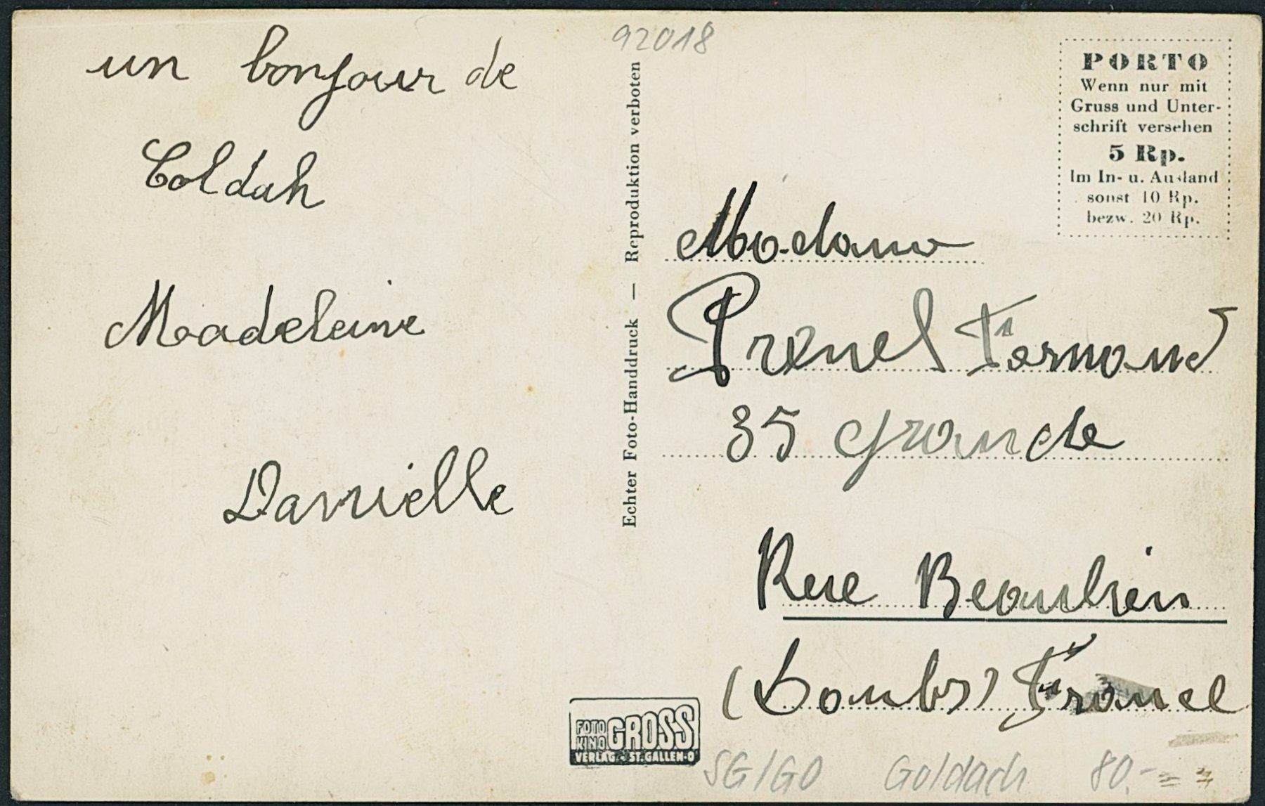 Cartoline postali: SG Goldach - Bahn – Nuovo (secondo la descrizione) da Schindellegi venduto da stationary 1