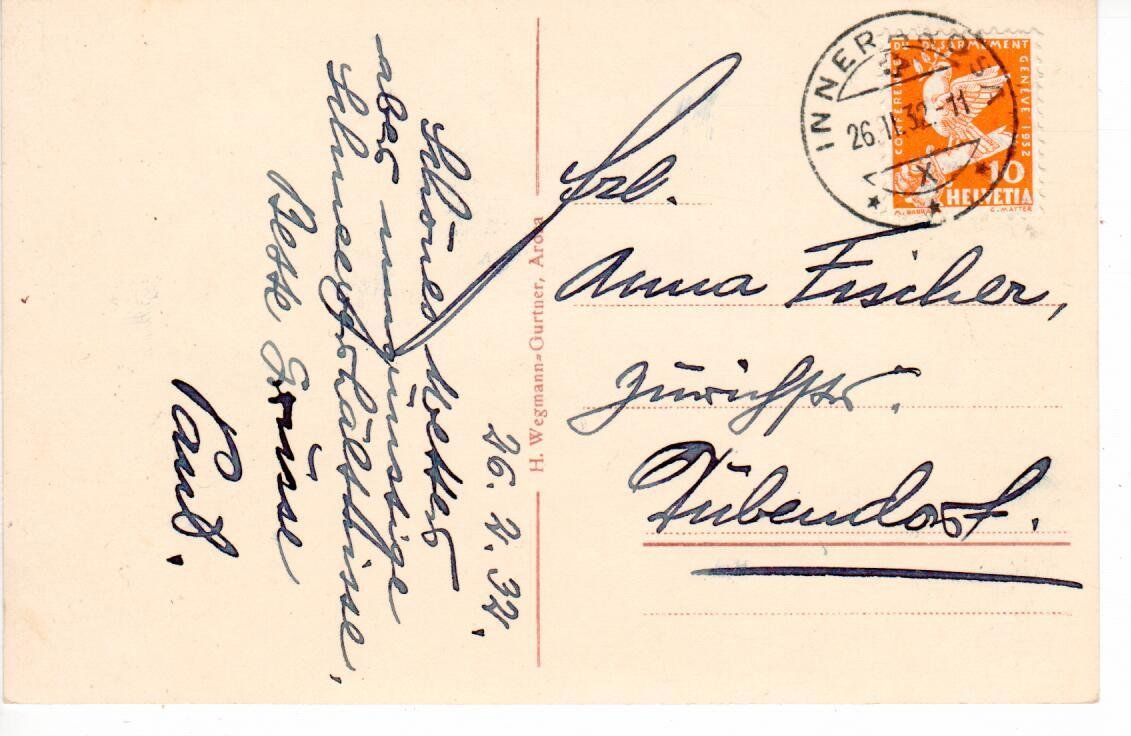 Cartoline postali: Grand Hotel Tschuggen  1932 – Usato da Wolhusen venduto da Curver9 1