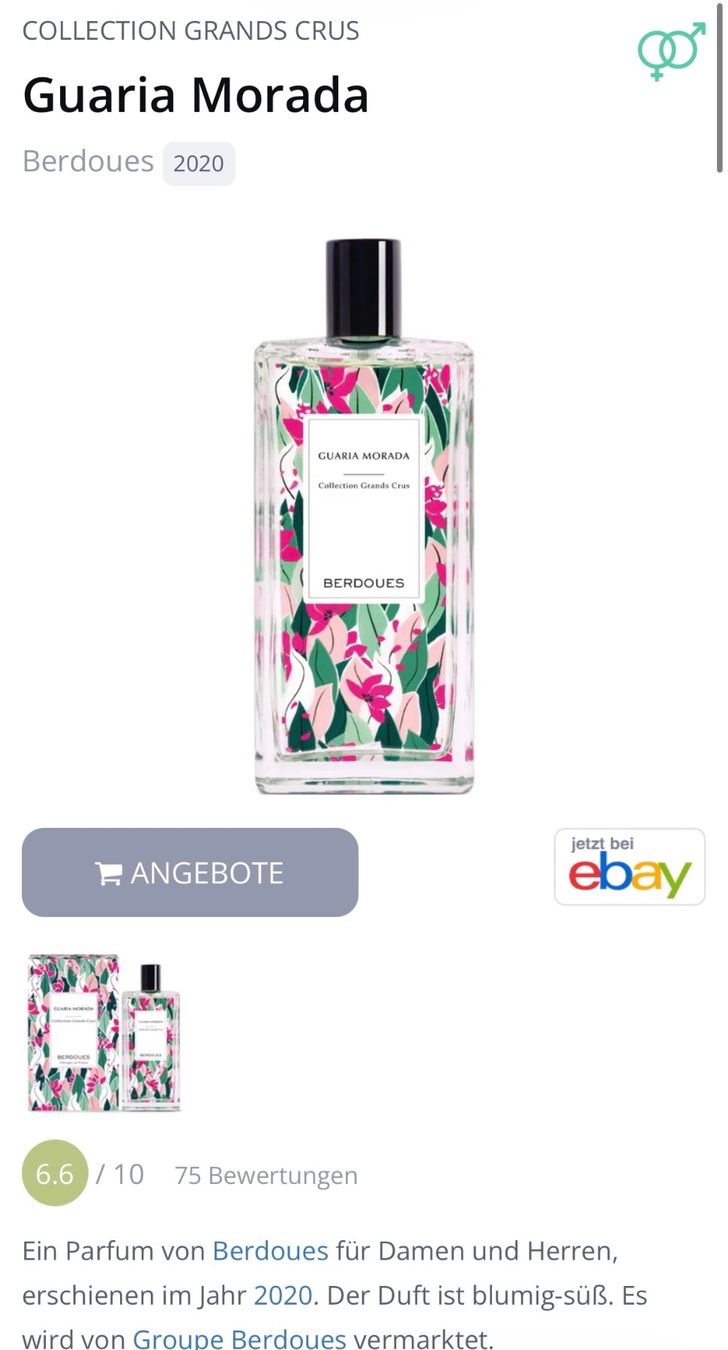Profumi & Eau de Toilette: Berdoues Guaria Morada Abfüllung EDP 2ml. – Nuovo e nell'imballaggio originale da Zürich venduto da deruja 3