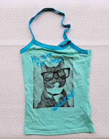 NEU! Sommer Top Shirt mit Katzen Print, Gr. 164