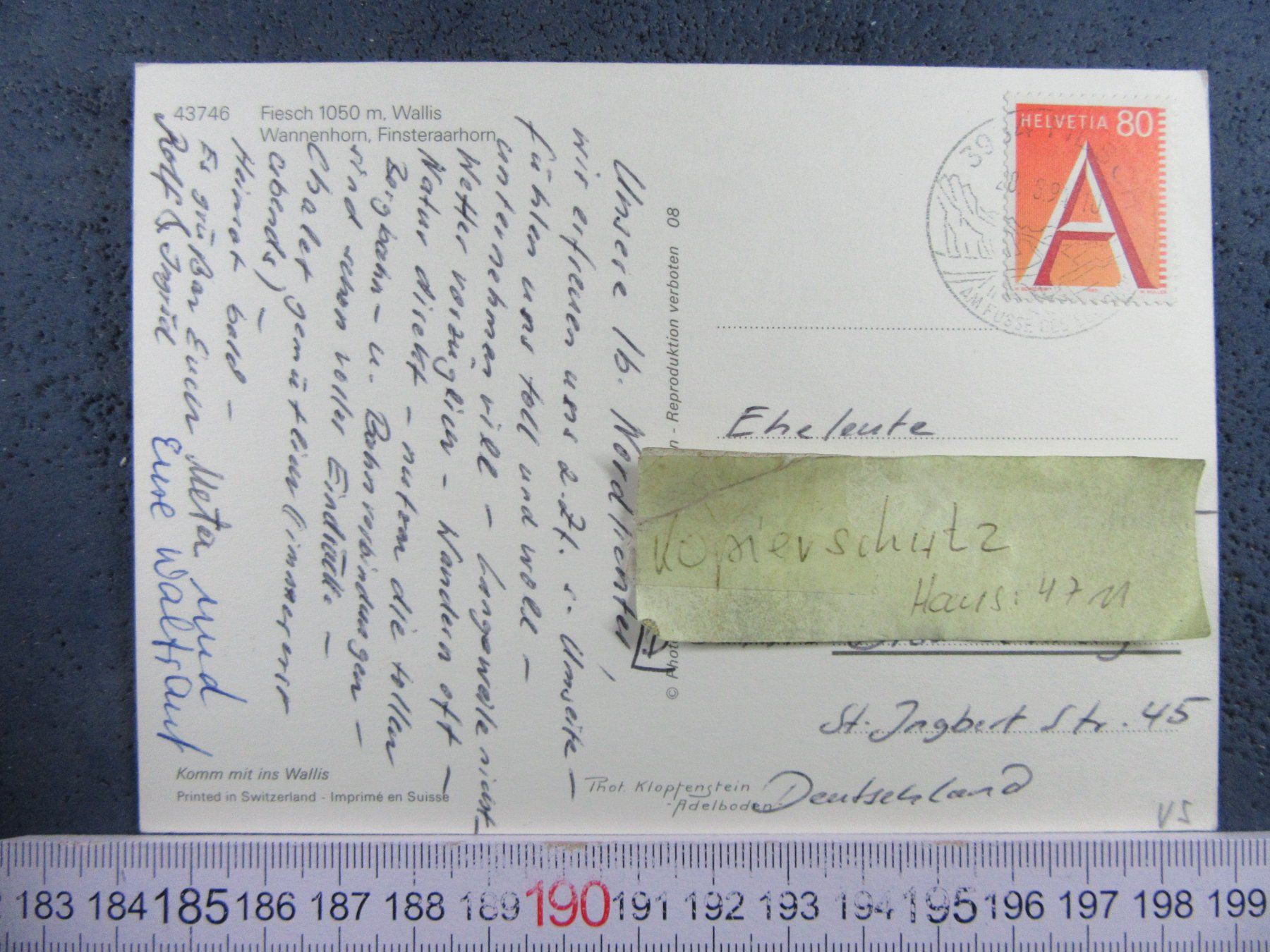 Cartoline postali: FIESCH VS AK VOGELSCHAU LUFTBILD GOMS – Usato da Ettingen venduto da Hausi4711 1