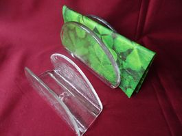 Glas Brief-und Serviettenhalter. 2 Stück, glasklar