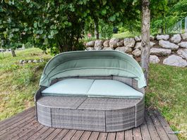 Ambia Garden Sonneninsel 230/145/140 cm Stahl Grau
