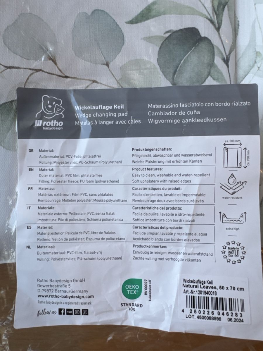 Fasciatoi & Accessori: Wunderschöne Wickelauflage mit Eukalyptusmuster, wie neu! – Nuovo (secondo la descrizione) da Eggersriet venduto da Gio_Mag_Stucki 1