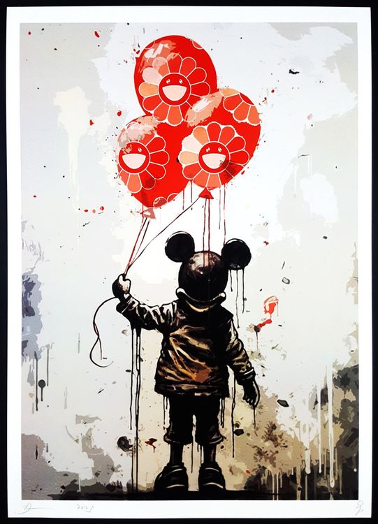 Death NYC Ltd Ed Pop Art Druck Banksy Murakami Ballon Mouse | Kaufen ...