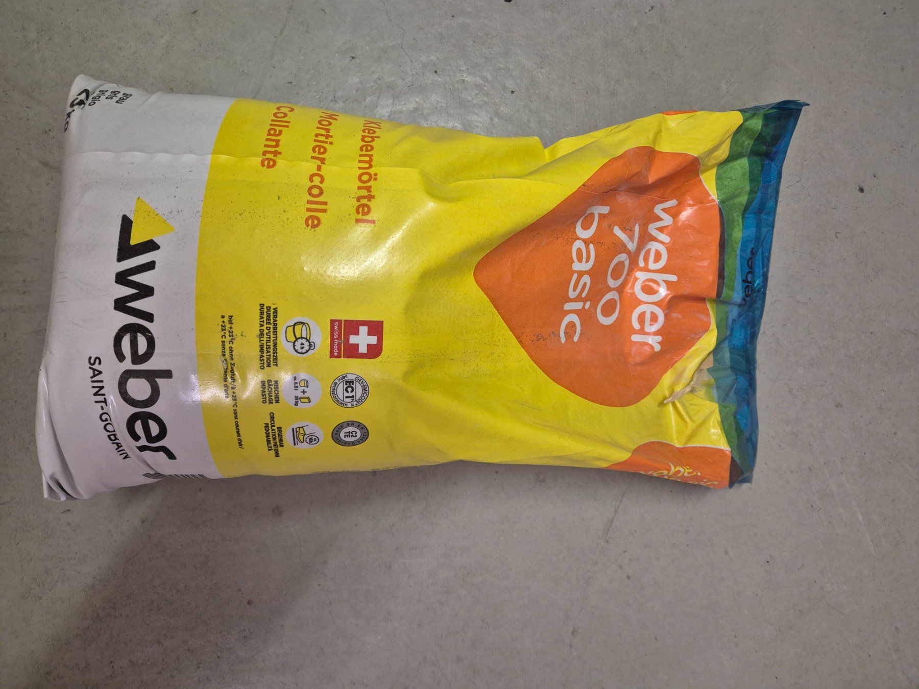 Füllmaterial: SG Weber Klebemörtel 700 Basic – Gebraucht aus Niederweningen von Richi51