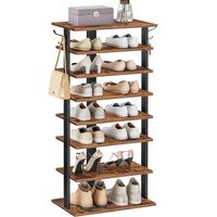 8-stöckiges Schuhregal, Schuhschrank, Regal mit Haken