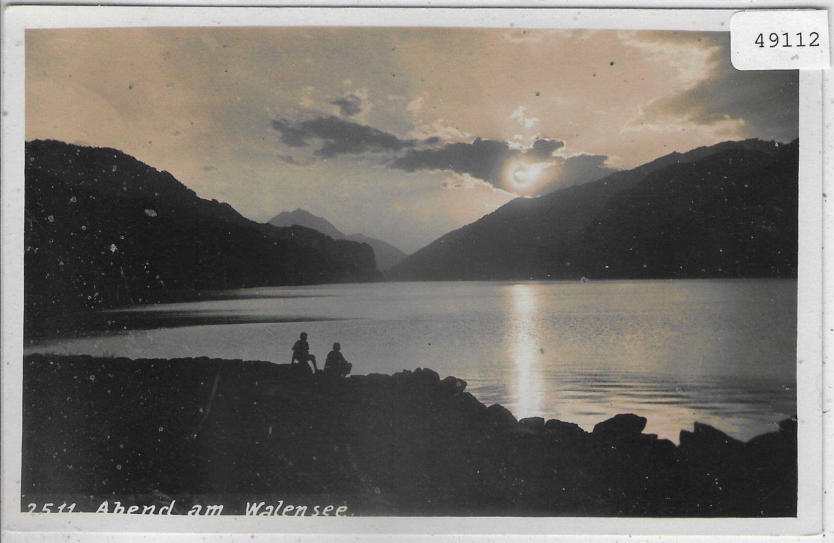 Cartoline postali: Abend am Wallensee mit 2 Personen – Usato da Ettingen venduto da Kartenplanet