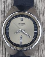 Seiko "Mini Helmet" D/D Auto with gold tone dial.Feb 1977.