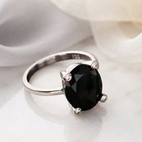 Silber 925 Onyx-Zirkonia Ring - Neu