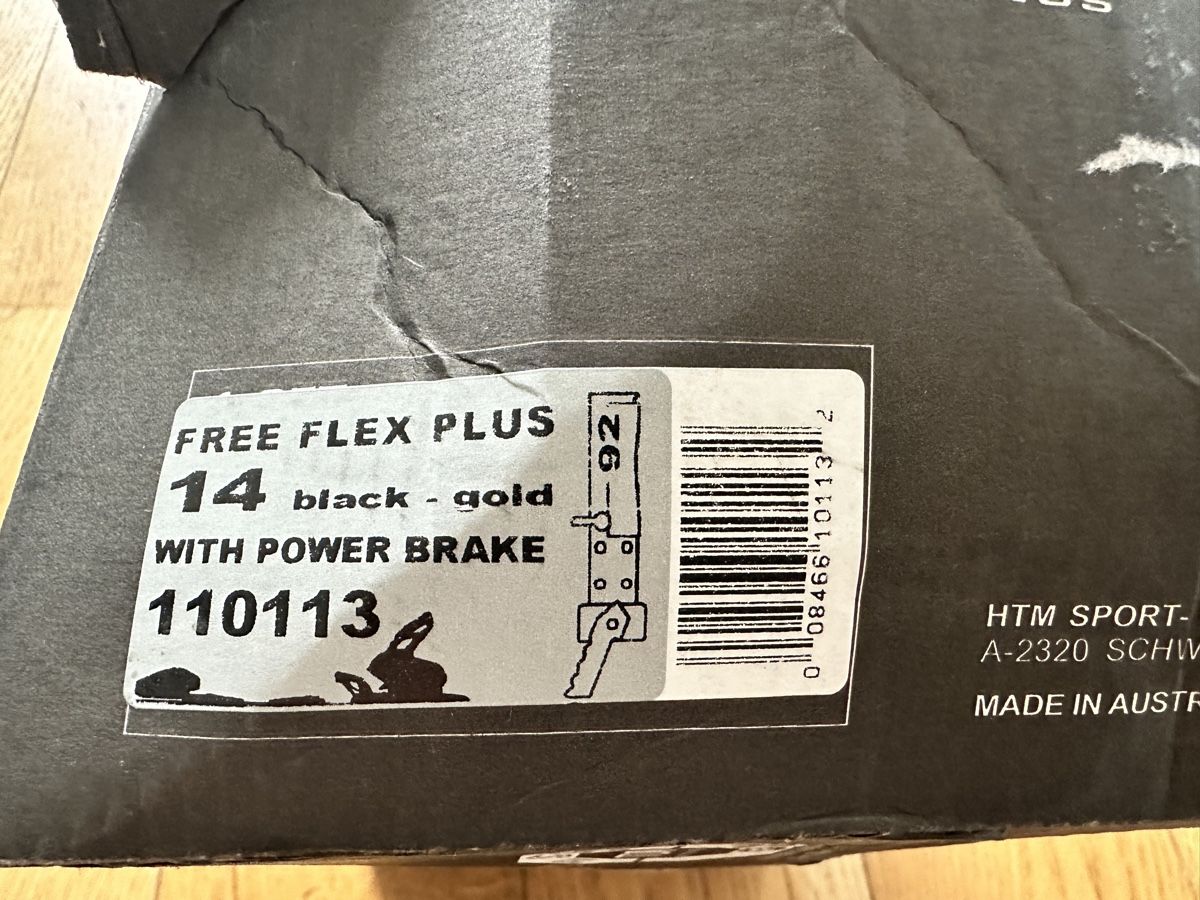 Tyrolia Attacchi: FREE FLEX PLUS 14 • black - gold WITH POWER BRAKE – Usato da Nebikon venduto da schnischna80 2