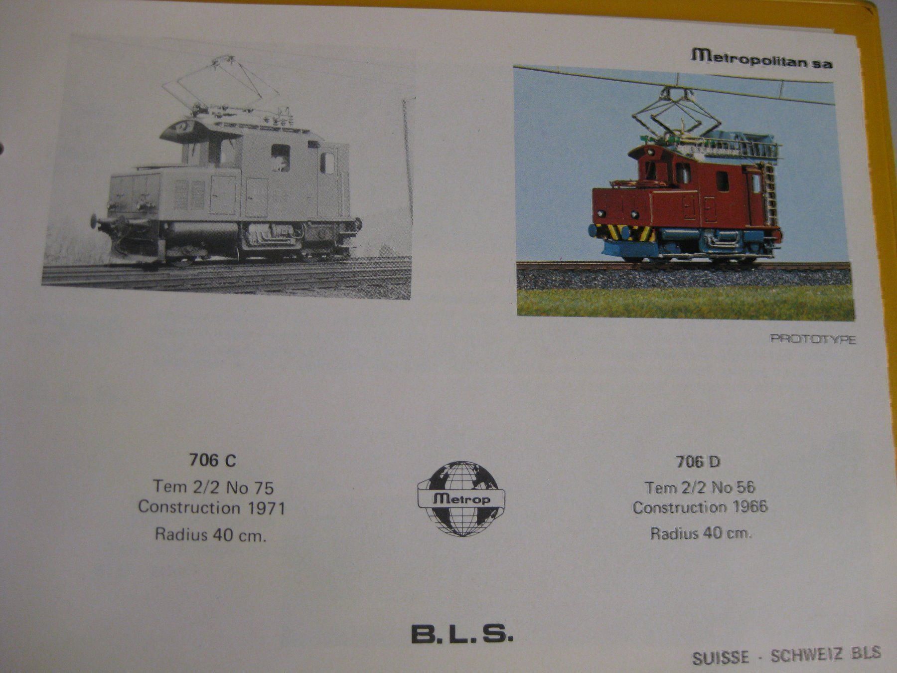 Metropolitan Modellini di ferrovie: Metrop Katalog Blau,  1978 – Usato da Buchs ZH venduto da swiss-train 3