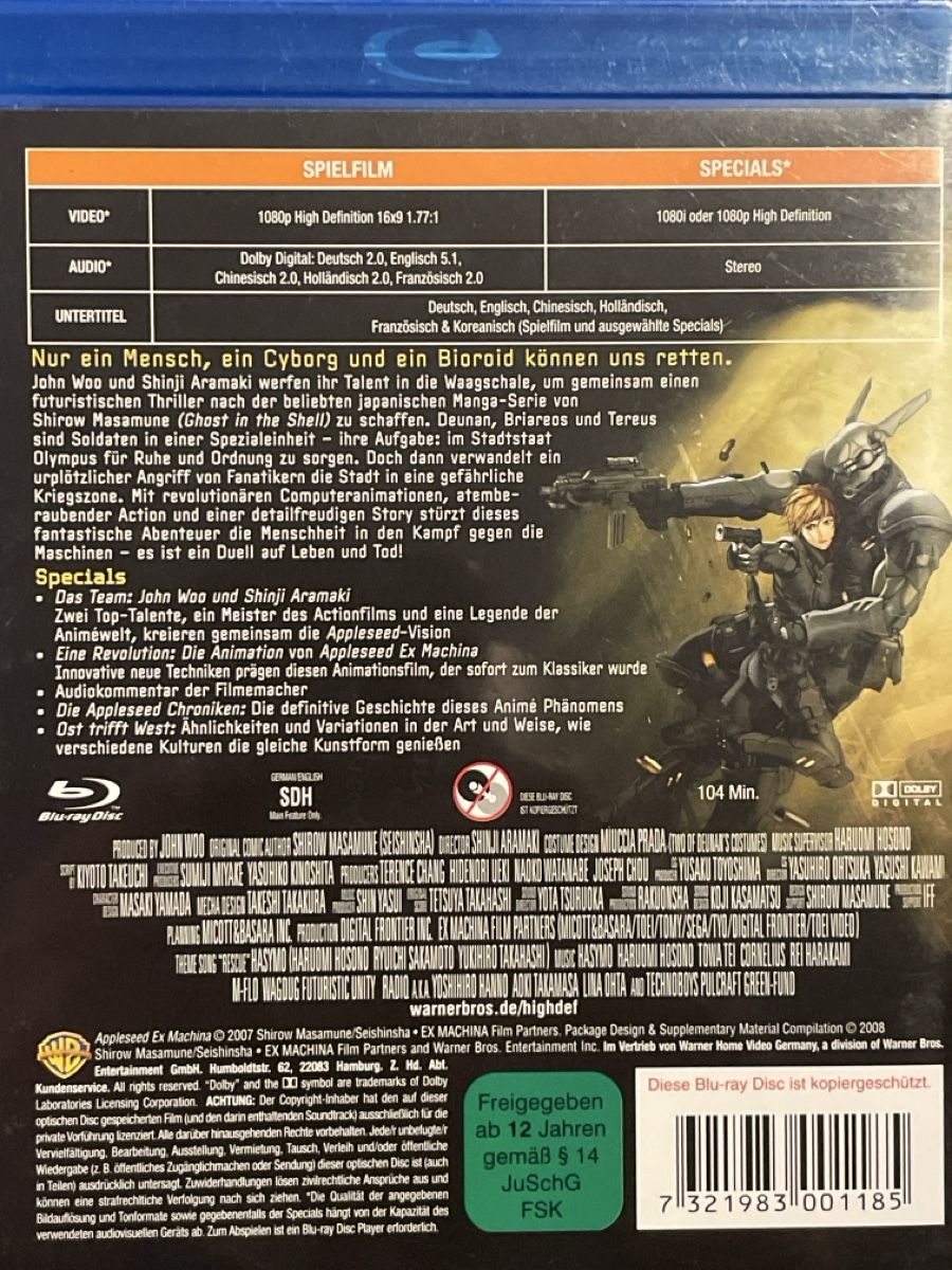 Tutti i DVDs: Appleseed : Ex Machina (2007) – Nuovo (secondo la descrizione) da Waldenburg venduto da Gonzo8 1